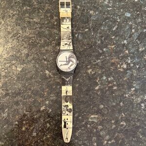 Swatch 1996 Atlanta Olympics Black and Cream Women's Watch by Annie Liebowitz